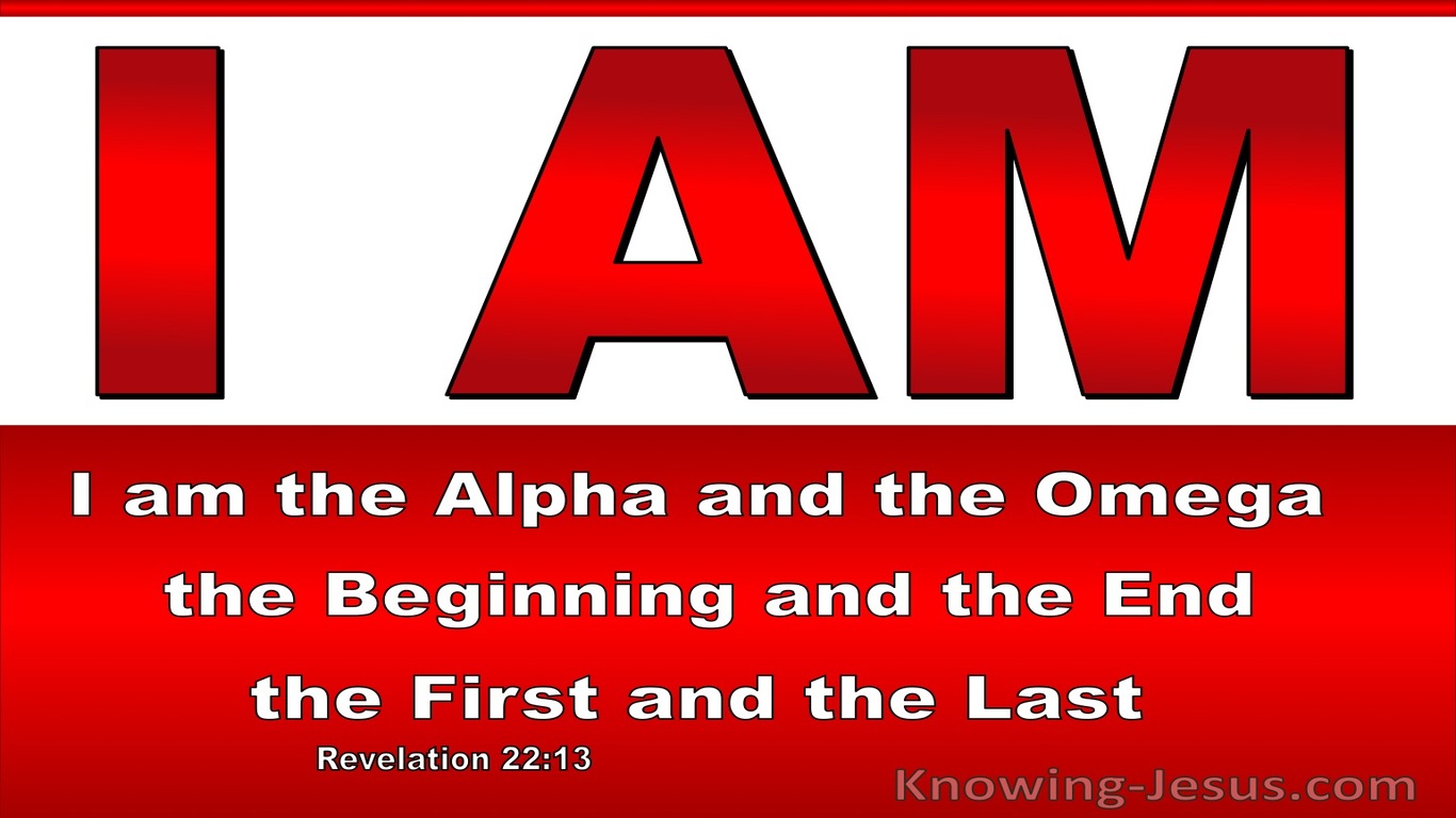 Revelation 22:13 I Am Alpha And Omega Beginning And End First And Last (red)